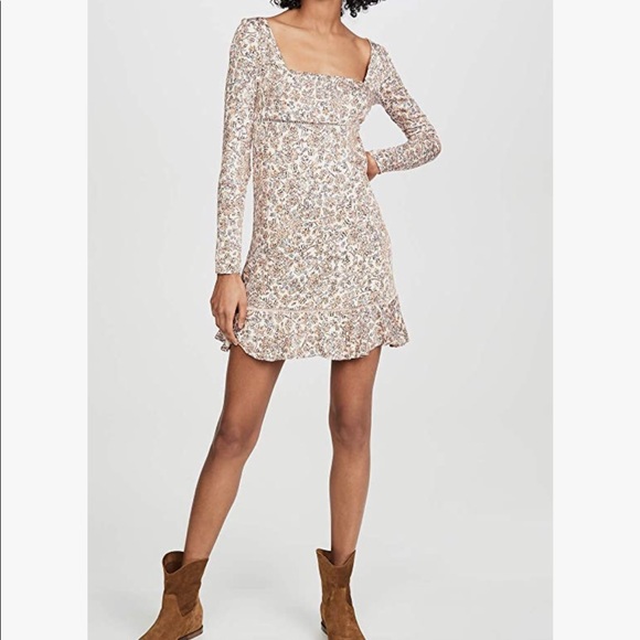 NWOT FREE PEOPLE BOHEMIAN MINI DRESS FLORAL PRINT - Picture 3 of 11